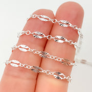 Sterling Silver Diamond Cut Marina Link Chain